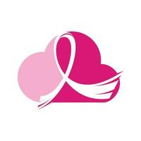 antecedentes de la campaña del mes de concientización sobre el cáncer de mama en octubre. diseño de ilustración de vector de cáncer de mama de cinta rosa.