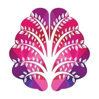 Brain Tree Vector Template Design. Active Thinking Brain Design.