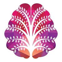 Brain Tree Vector Template Design. Active Thinking Brain Design.