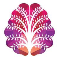 Brain Tree Vector Template Design. Active Thinking Brain Design.