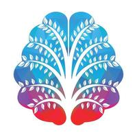 Brain Tree Vector Template Design. Active Thinking Brain Design.