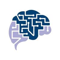 diseño del logotipo de conexión cerebral. plantilla de logotipo de cerebro digital. logo de neurología piensa en el concepto de idea. vector