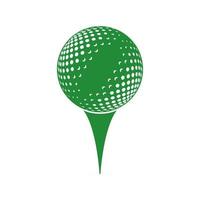 Golf logo with elements of ball design. Can be used for golf equipment companies. vector