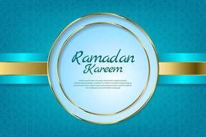 Flat arabic pattern background with golden lantern vector