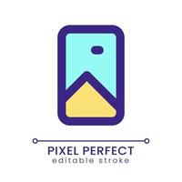 Vertical picture pixel perfect RGB color ui icon. Photo and video format. Simple filled line element. GUI, UX design for mobile app. Vector isolated pictogram. Editable stroke