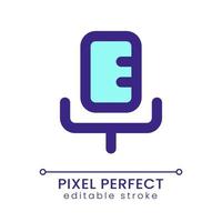 Microphone pixel perfect RGB color ui icon. Sound record. Send voice message. Simple filled line element. GUI, UX design for mobile app. Vector isolated pictogram. Editable stroke