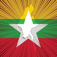 Myanmar Independence Day Map Design vector