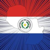 diseño del mapa del día de la independencia de paraguay vector