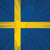 Sweden National Day Map Design vector
