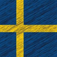 Sweden National Day 6 June, Square Flag Design vector