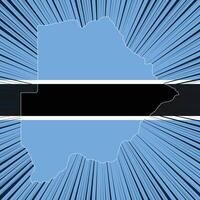 diseño del mapa del día de la independencia de botswana vector