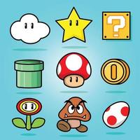 set of character mario vector