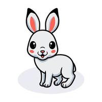 lindo conejito blanco de dibujos animados vector