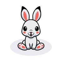 Cute little rabbit cartoon sitting vector