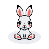 Cute little rabbit cartoon sitting vector