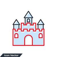 Ilustración de vector de logotipo de icono de edificio de castillo. plantilla de símbolo de castillo para la colección de diseño gráfico y web