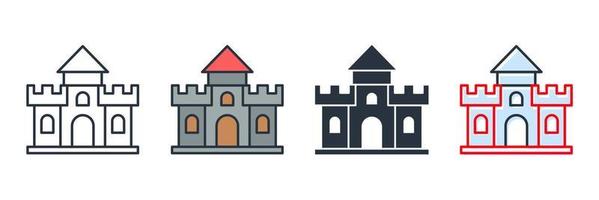 fortress building icon logo vector illustration. fortress symbol template for graphic and web design collection