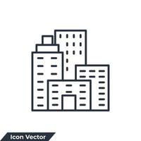 Ilustración de vector de logotipo de icono de edificio municipal. plantilla de símbolo municipal para colección de diseño gráfico y web