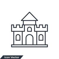 Ilustración de vector de logotipo de icono de edificio de fortaleza. plantilla de símbolo de fortaleza para la colección de diseño gráfico y web