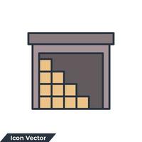 warehouse building icon logo vector illustration. Storehouse symbol template for graphic and web design collection