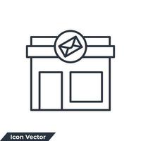 post office building icon logo vector illustration. post office symbol template for graphic and web design collection