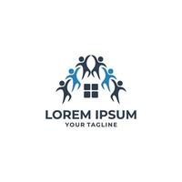 Fun people life logotype design vector