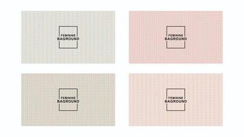 Feminine set background design soft color background modern template design vector