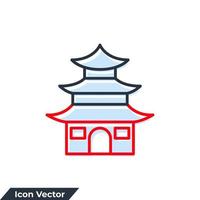 Ilustración de vector de logotipo de icono de pagoda. plantilla de símbolo de pagoda para la colección de diseño gráfico y web