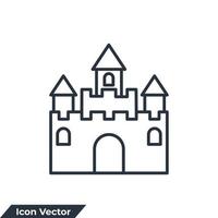 Ilustración de vector de logotipo de icono de edificio de castillo. plantilla de símbolo de castillo para la colección de diseño gráfico y web