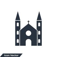 Ilustración de vector de logotipo de icono de edificio de iglesia. plantilla de símbolo de la iglesia para la colección de diseño gráfico y web