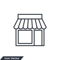 Ilustración de vector de logotipo de icono de edificio de tienda. plantilla de símbolo de tienda para la colección de diseño gráfico y web