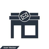 Ilustración de vector de logotipo de icono de edificio de oficina de correos. plantilla de símbolo de oficina de correos para la colección de diseño gráfico y web