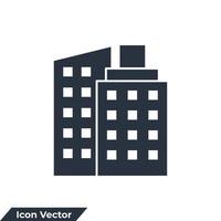 Ilustración de vector de logotipo de icono de edificio. plantilla de símbolo de construcción para la colección de diseño gráfico y web