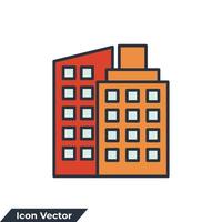 Ilustración de vector de logotipo de icono de edificio. plantilla de símbolo de construcción para la colección de diseño gráfico y web