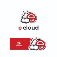 E cloud logotype vector template