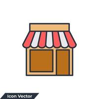 Ilustración de vector de logotipo de icono de edificio de tienda. plantilla de símbolo de tienda para la colección de diseño gráfico y web