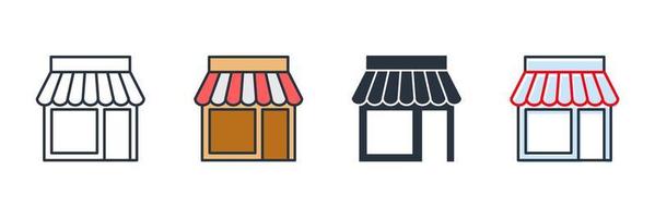 store building icon logo vector illustration. store symbol template for graphic and web design collection