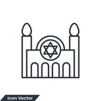 synagogue building icon logo vector illustration. jewish house of worship symbol template for graphic and web design collection