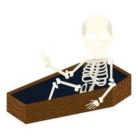 skeleton wake up in coffin flat