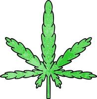 quirky hand drawn cartoon marijuana vector