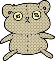 cartoon of a cute stiched up teddy bear vector