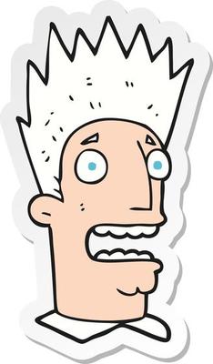 sticker of a cartoon shocked man