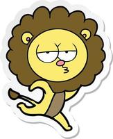 sticker of a cartoon running lion vector