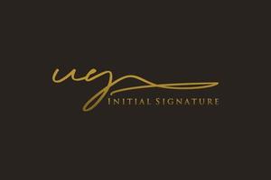 Initial UY Letter Signature Logo Template elegant design logo. Hand drawn Calligraphy lettering Vector illustration.