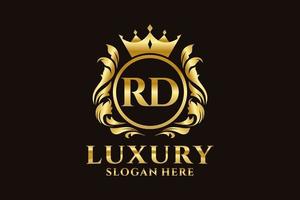 Initial RD Letter Royal Luxury Logo template in vector art for luxurious branding projects and other vector illustration.