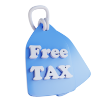 etiqueta libre de impuestos de ilustración 3d