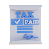 3D illustration tax payment document png