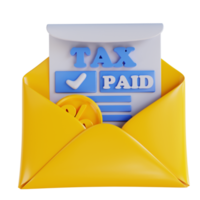 E-mail de paiement de taxe d'illustration 3d png