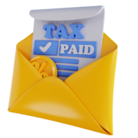 Correo electrónico de pago de impuestos de ilustración 3d png