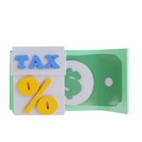 3D illustration income tax percentage png